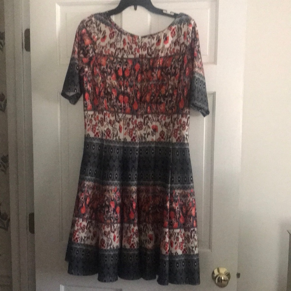 Rich fall colored fit and flare dress